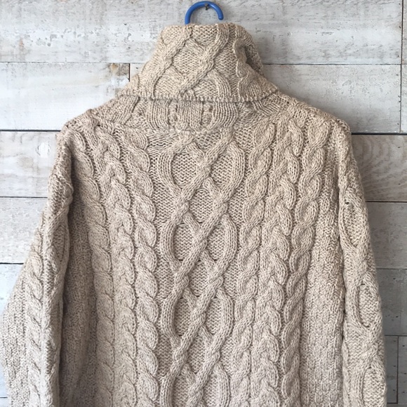 Inis Crafts cable knit cowl neck sweater - Picture 5 of 7